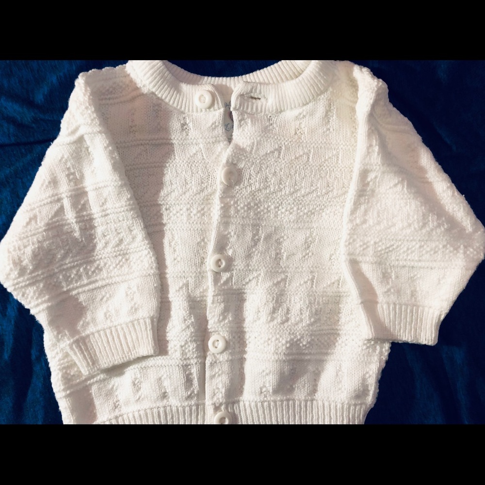 Hanna Andersson White Cable Knit Sweater